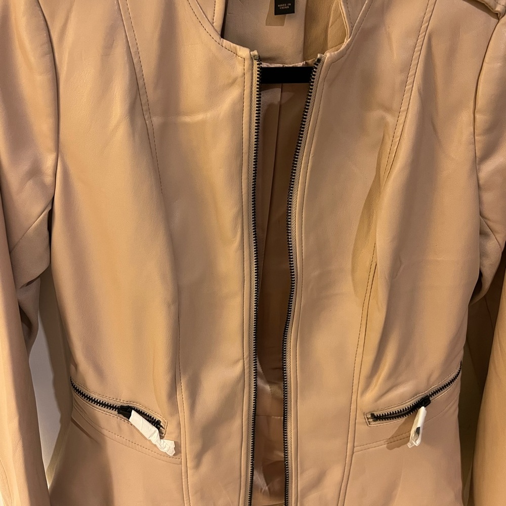GILI blush pink faux leather peplum style jacket. NWT but about 5 years old.